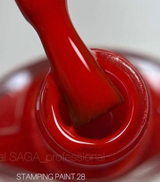 Esmalte stamping rojo #28 Saga 8 ml