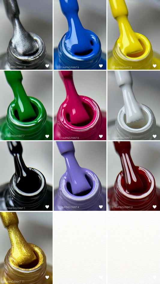 Pack 10 esmaltes stamping Saga 8 ml
