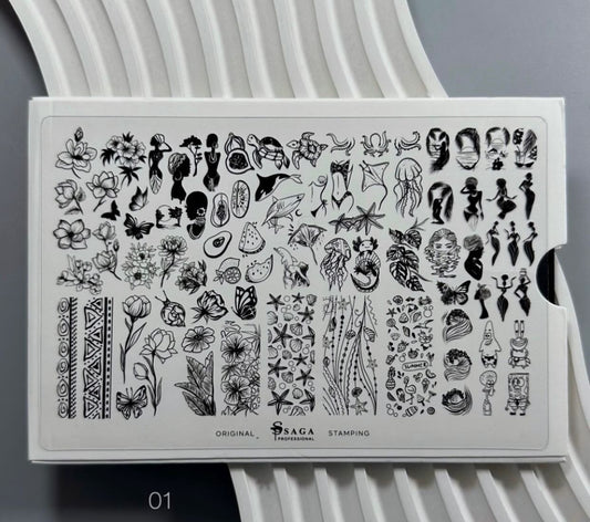 Placa stamping oceano by Saga professional #01
